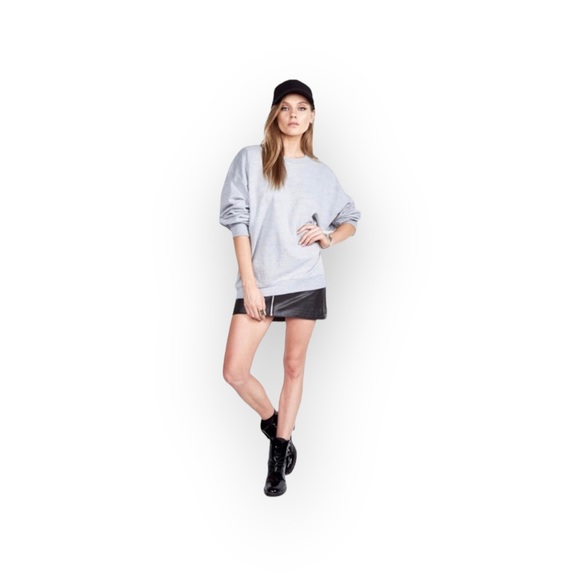 new Michael Lauren ✶ Baggy Boyfriend Oversize Pullover Sweatshirt ✶ Heather Grey - Picture 10 of 11